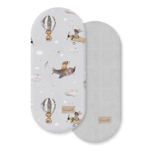 Pack 2 Bajeras Capazo Algodón Satinado Y Muselina Balloon Flight_0