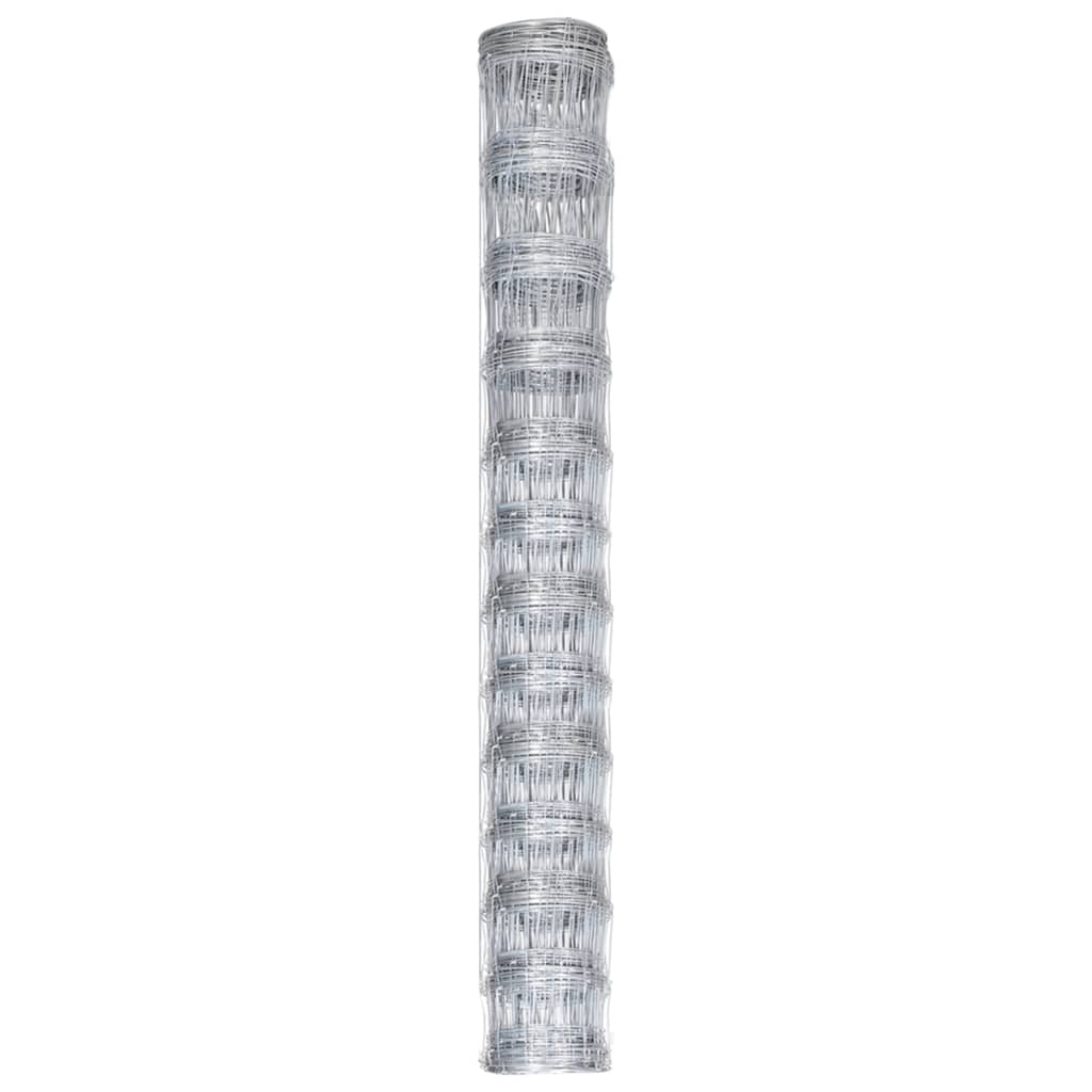 Valla De Jardín De Acero Galvanizado Plateado 50 M 150 Cm / Vetonek_1