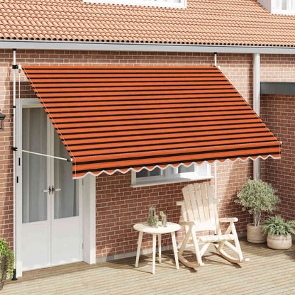 Toldo Manual Retráctil Naranja Y Marrón 350 Cm_1