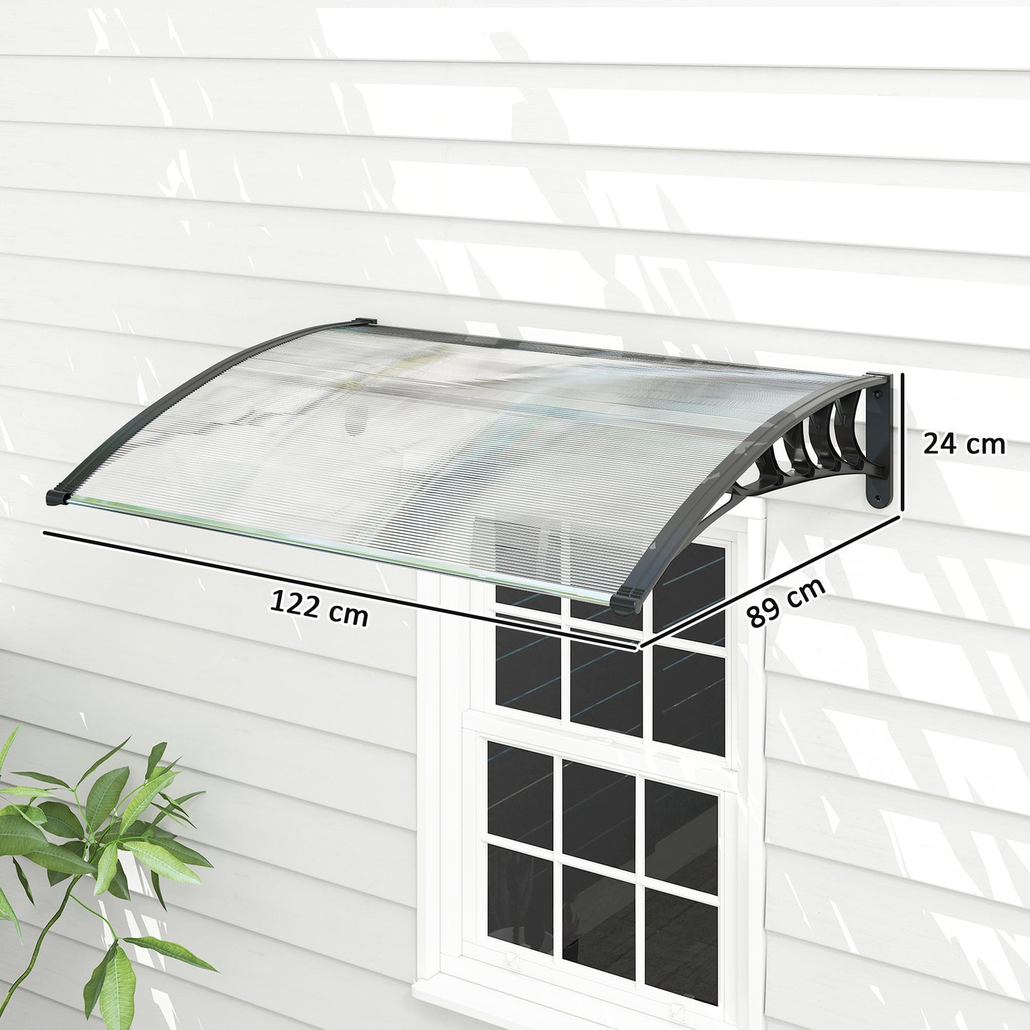 Outsunny Tejadillo De Protección Para Puertas Ventanas Contra Sol Y Lluvia_2