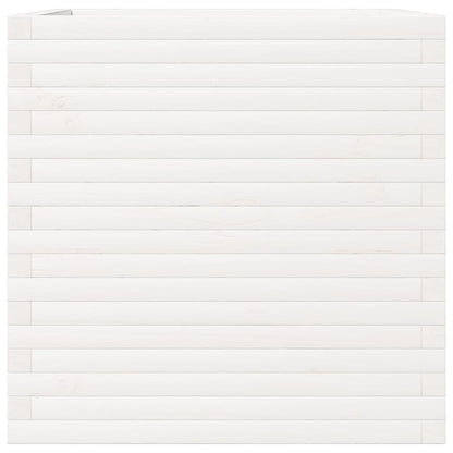 Jardinera De Madera Maciza De Pino Blanca 70x70x68,5 Cm_5