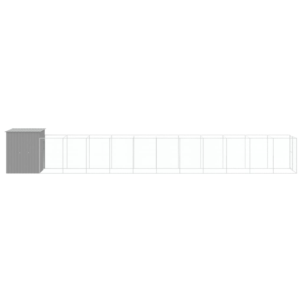 Vidaxl Caseta Perro Corral Acero Galvanizado Gris Claro 165x1271x181cm_3