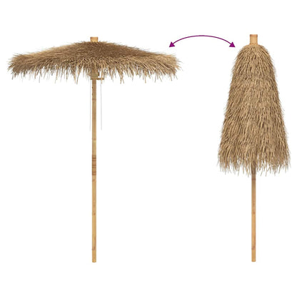 Sombrilla Tiki Con Dosel De Hojas De Plátano De 180 Cm De Bambú_4