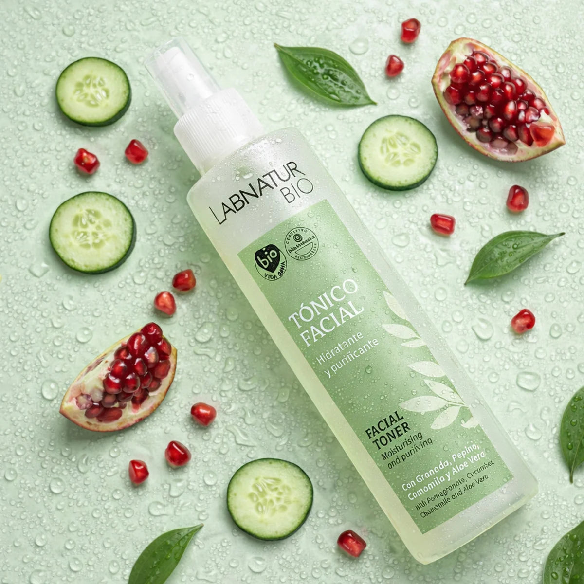 Tónico Facial Labnatur Bio 250 ml | Granada, Pepino y Aloe Vera | Hidrata, Tonifica y Refresca | Vegano_1