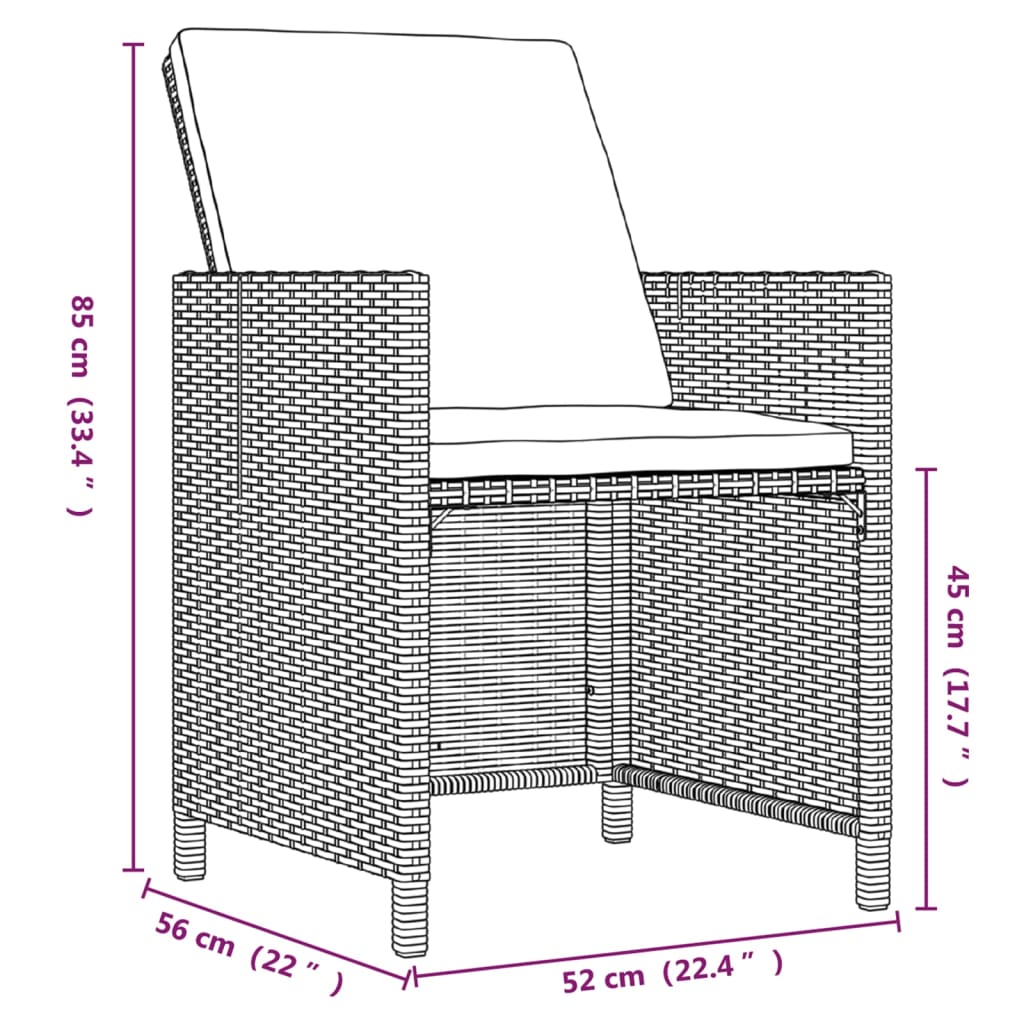 Vidaxl Set Comedor De Jardín Con Cojines 15 Pzas Ratán Sintético Negro_2