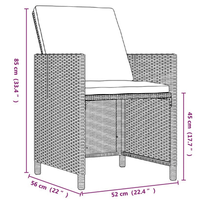 Vidaxl Set Comedor De Jardín Con Cojines 15 Pzas Ratán Sintético Negro_2