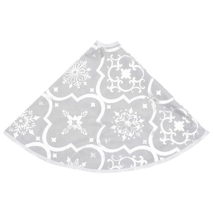 Vidaxl Falda Del Árbol De Navidad De Lujo Y Calcetín Tela Blanco 122cm_4