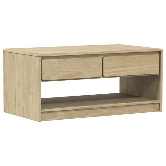 Mesa De Centro Sauda Madera Maciza Pino Color Roble 99x55x45 Cm_0