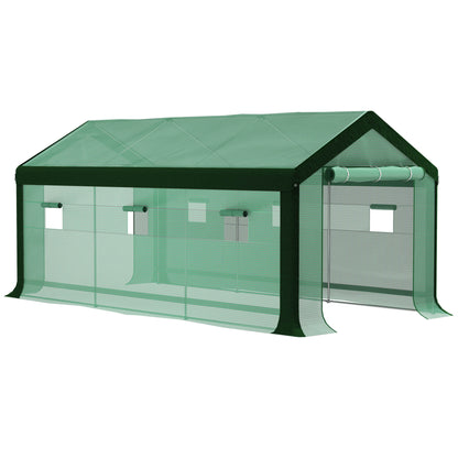 Outsunny Invernadero De Exterior 6x3x2,8 M Con 6 Ventanas Anti-uv Verde_0