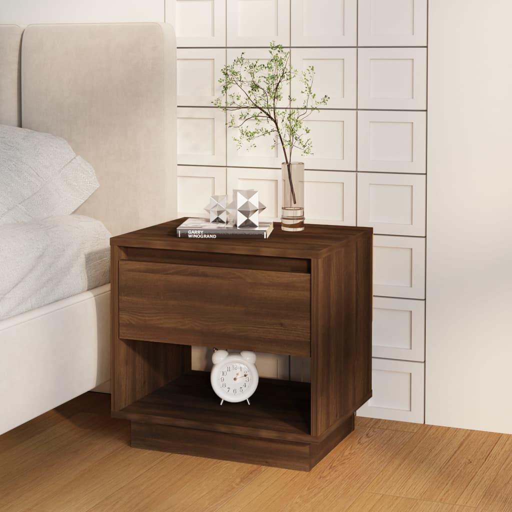 Mesitas Noche 2 Uds Madera Ingeniería Marrón Roble 45x34x44 Cm_1