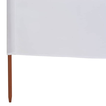 Vidaxl Paravientos De Playa De 3 Paneles De Tela 400x120 Cm Blanco_4