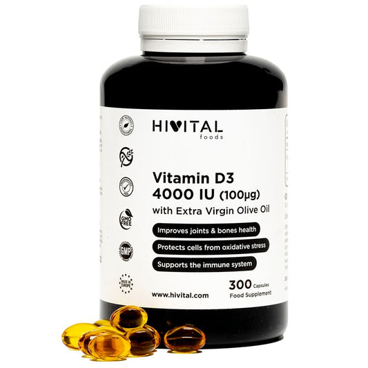 Vitamina D3 4000 UI Natural Hivital 300 perlas
