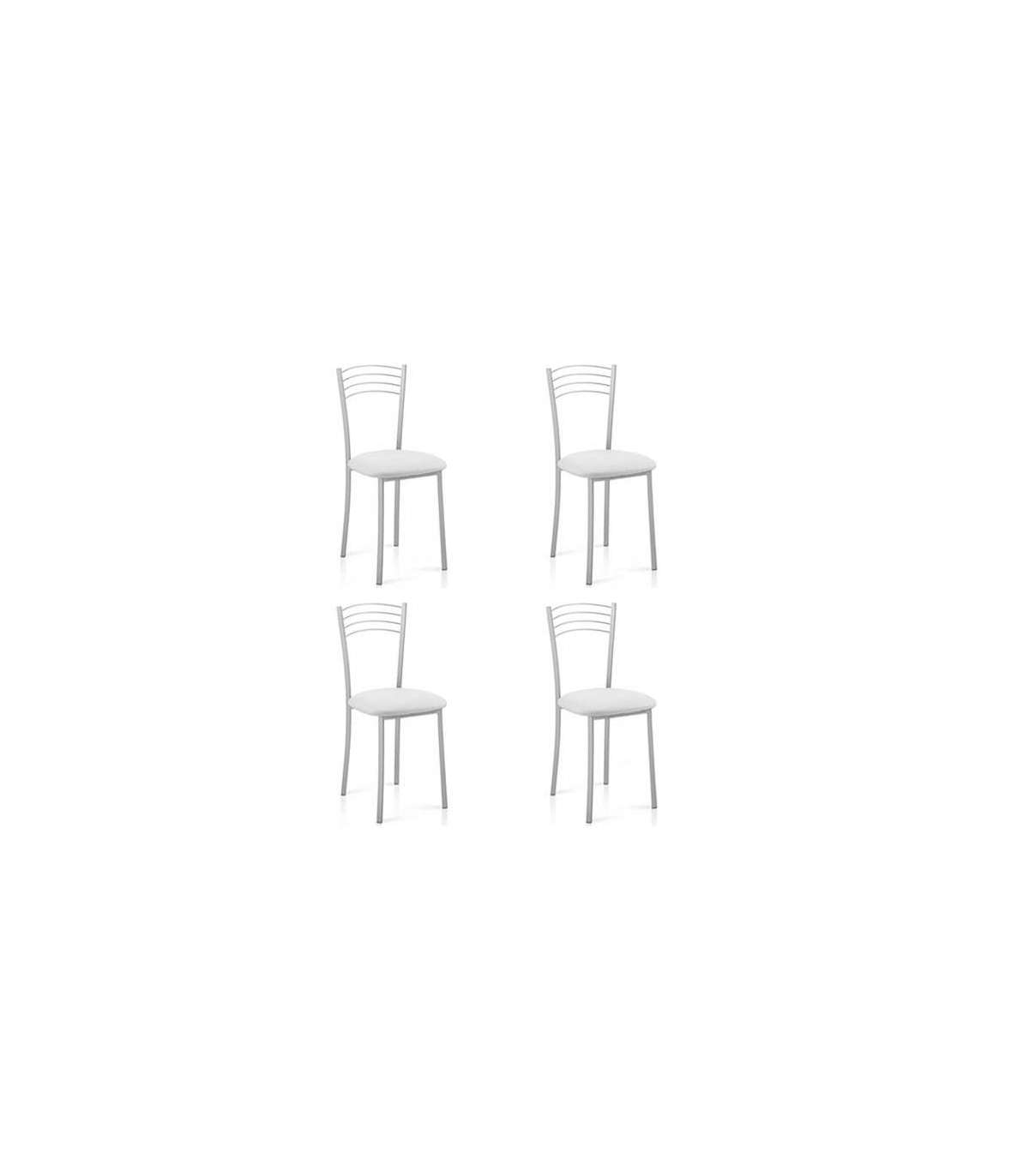 Pack De 4 Sillas Md-gabia Tapizadas En Tejido Pu Blanco, 89cm(alto) 40cm(ancho) 45cm(largo_5