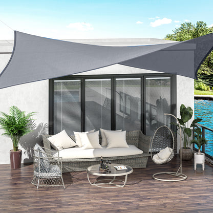 Outsunny Toldo Vela De Sombra Rectangular 4x6 M De Hdpe Gris_1