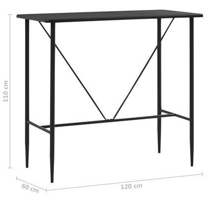 Mesa Alta De Cocina Mdf Negro 120x60x110 Cm_4