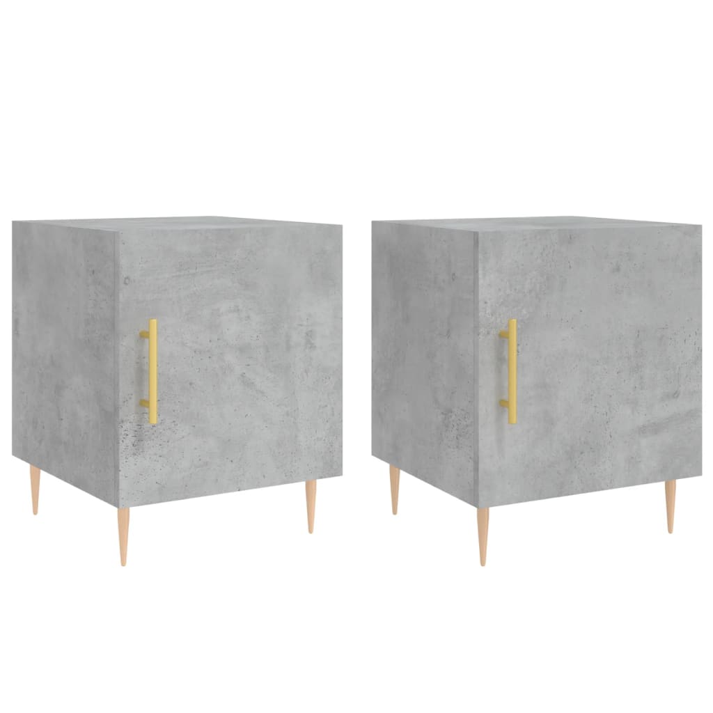 Mesitas Noche 2 Uds Madera Ingeniería Gris Hormigón 40x40x50 Cm_0