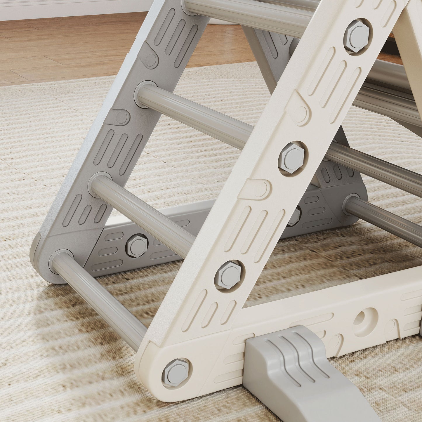 Aiyaplay Triángulo De Escalada Para Niños 3 En 1 Con Tobogán Y Rampa Gris_4