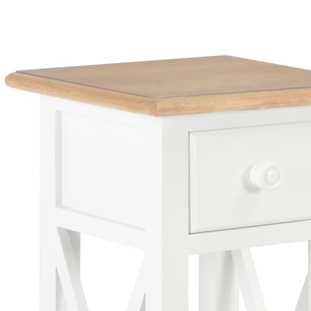 Mesa Auxiliar De Madera Blanca 27x27x65,5 Cm_4