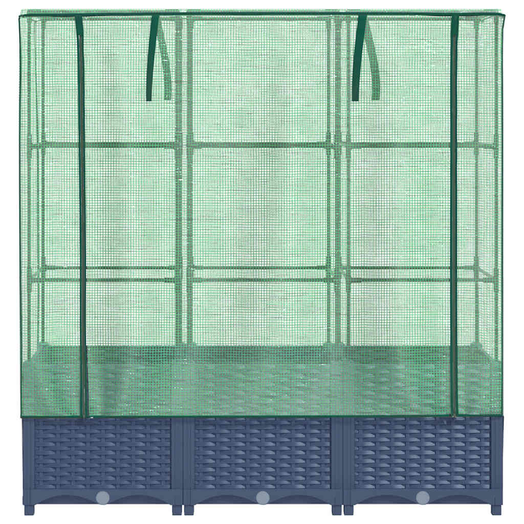 Arriate Con Cubierta Invernadero Aspecto Ratán 120x40x138 Cm_3