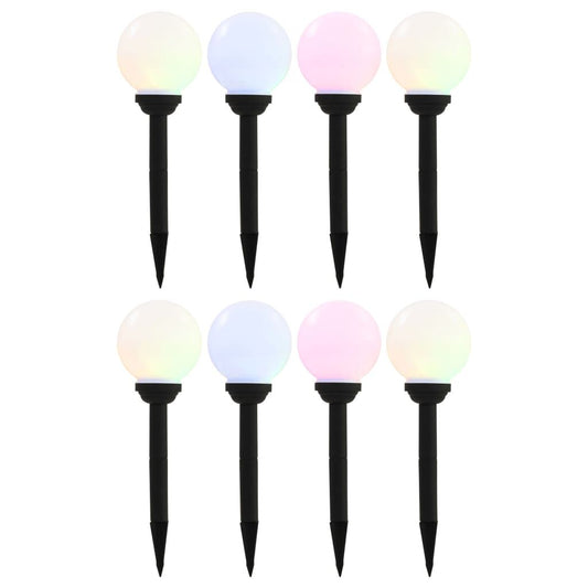 Vidaxl Lámparas Solares Esféricas De Exterior 8 Uds Led Rgb 15 Cm_0