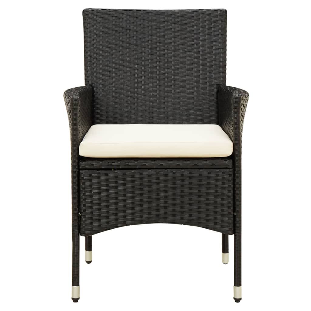 Vidaxl Juego De Comedor De Jardín 7 Piezas Ratán Sintético Negro_3