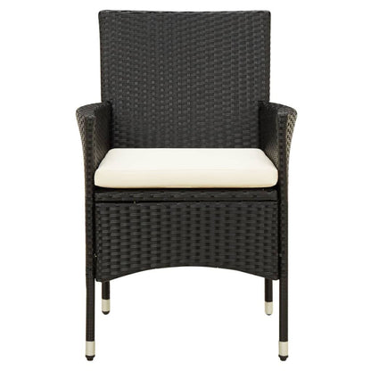 Vidaxl Juego De Comedor De Jardín 7 Piezas Ratán Sintético Negro_3