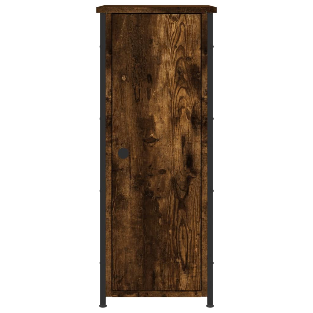 Mesita De Noche Madera De Ingeniería Roble Ahumado 32x42x80 Cm_3