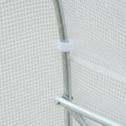 Outsunny Invernadero De Exterior 3,5x2x2 M Con 6 Ventanas De Malla Blanco_4