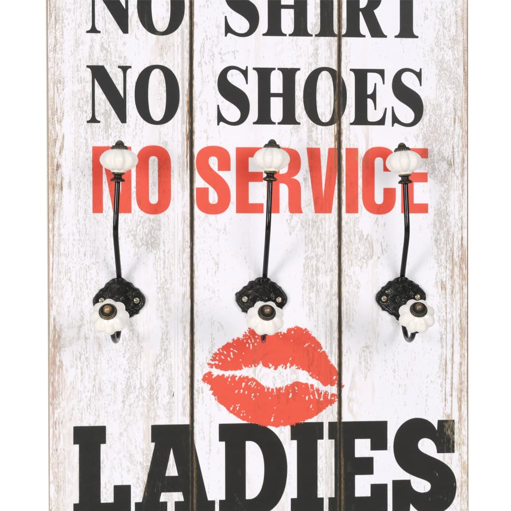 Perchero De Pared Men Ladies Con 6 Ganchos 120x40 Cm_3