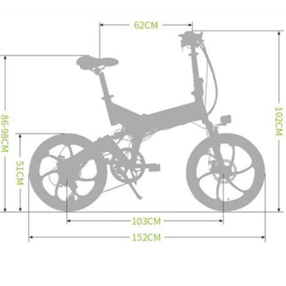 Bicicleta Eléctrica Hi-flying F501 250w-36v-10ah (360wh) - Rueda 20 Color Negro_2