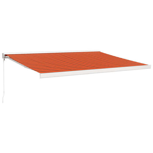 Toldo Retráctil Aluminio Y Tela Naranja Y Marrón 4,5x3 M_0