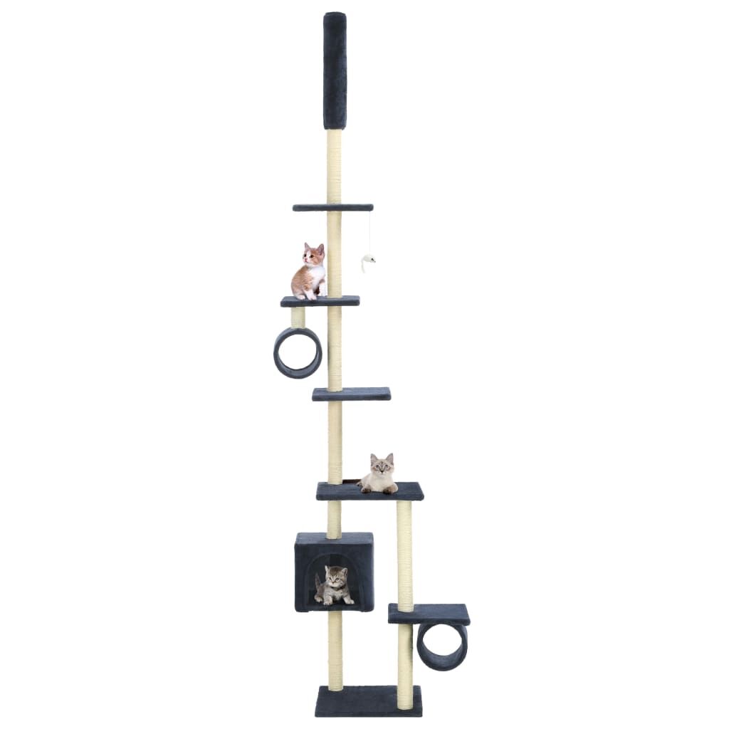 Vidaxl Rascador Para Gatos Con Postes De Sisal Azul Oscuro 260 Cm_1