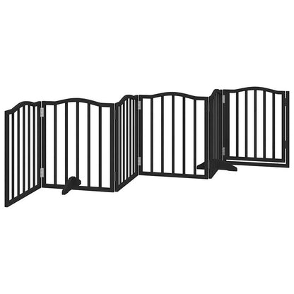 Vidaxl Puerta Para Perros Plegable 6 Paneles Madera Álamo Negra 300 Cm_5