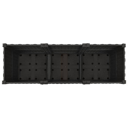 Macetero De Jardín Con Ruedas Negro 120 X 40 X 44 Cm Pp_4