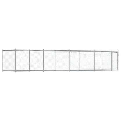Jaula De Perros Con Puerta Acero Galvanizado Gris 8x2x1,5 M_0