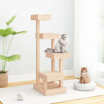 Vidaxl Árbol Para Gatos Madera Maciza De Pino 45,5x49x103 Cm_1