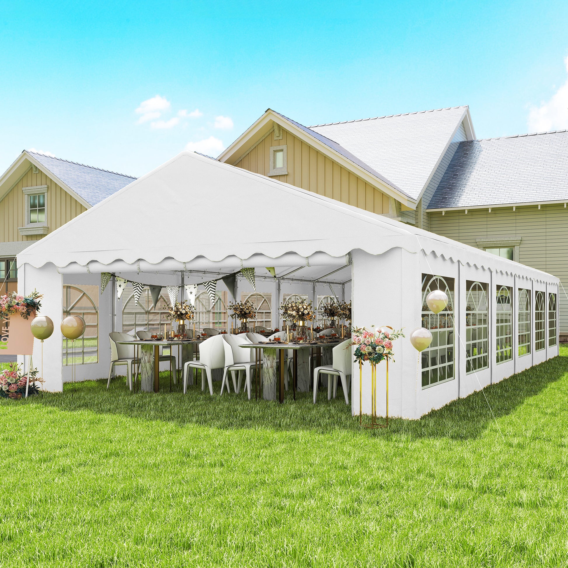Outsunny Carpa Para Fiesta 12x6 M Outsunny Carpa Para Fiesta 12x6 M Blanco_1