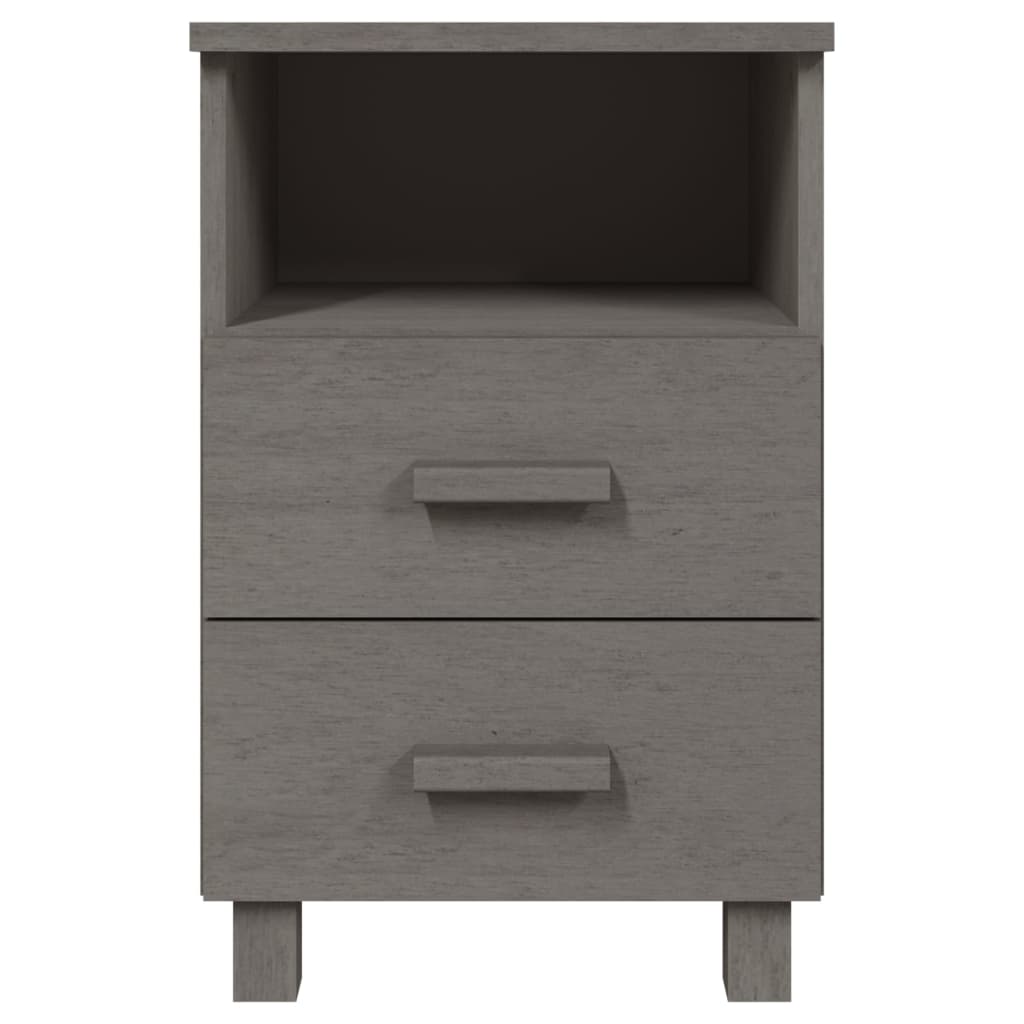 Mesita De Noche Hamar Madera Pino Maciza Gris Claro 40x35x62 Cm_1