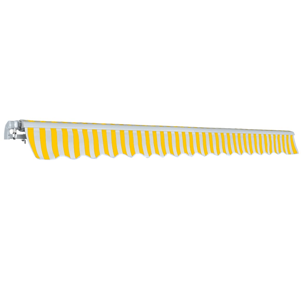Toldo Plegable De Operación Manual 400 Cm Amarillo Y Blanco_2