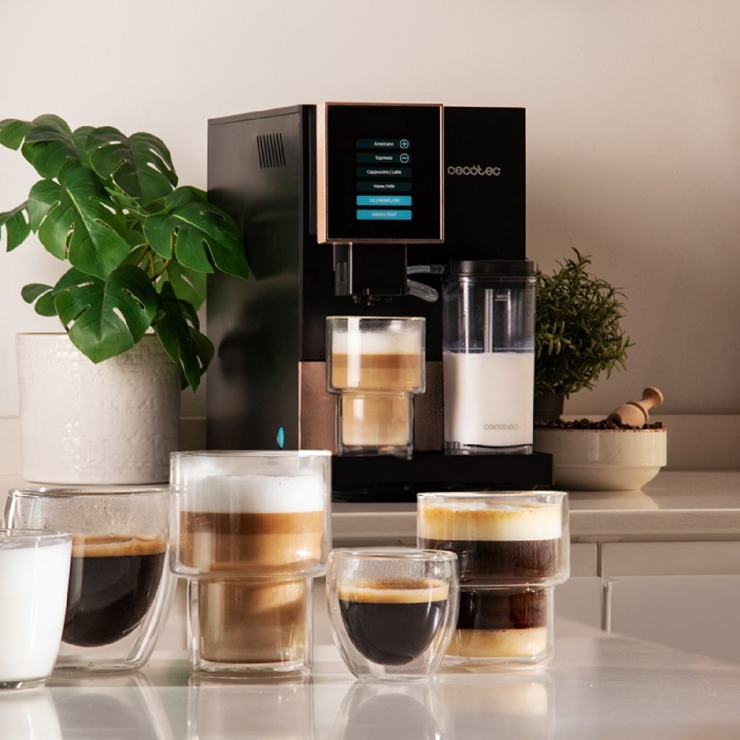 Cecotec Cafetera Superautomática Cremmaet Compactccino Black Rose_1