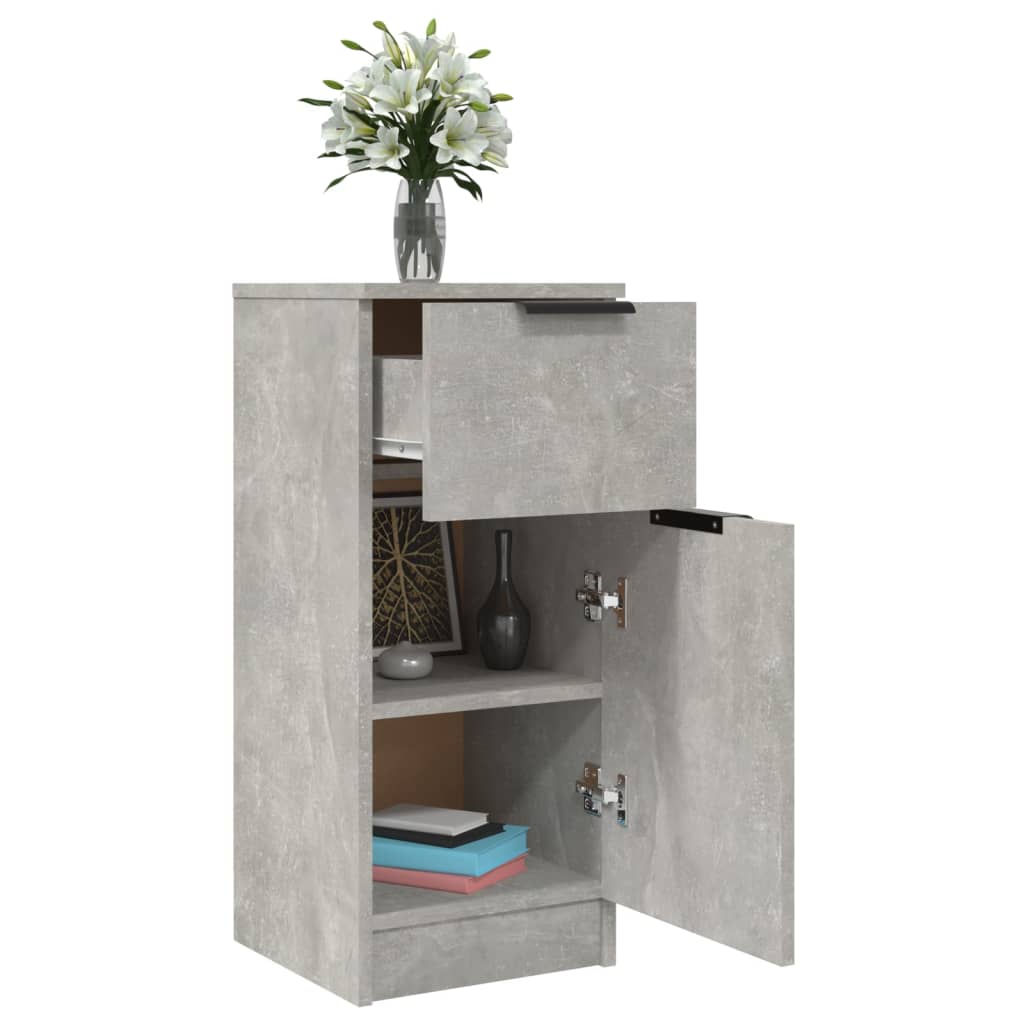 Aparador De Madera Contrachapada Gris Hormigón 30x30x70 Cm / Vetonek_3