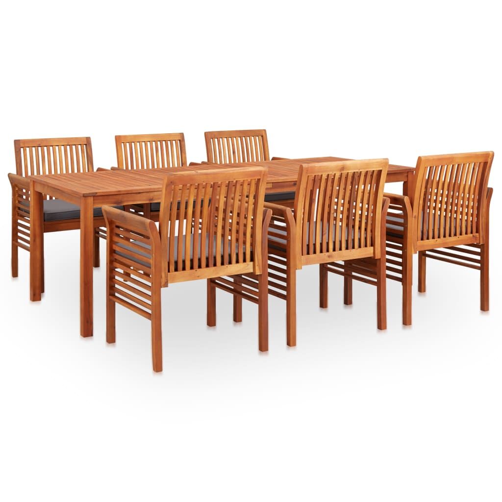 Vidaxl Set Comedor De Jardín 7 Pzas Y Cojines Madera Maciza De Acacia_0