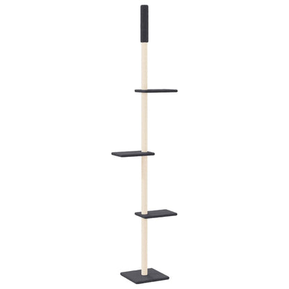 Vidaxl Árbol Rascador Gatos Suelo A Techo Gris Oscuro 267,5-297,5 Cm_4