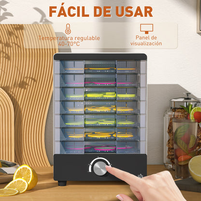 Homcom Deshidratador De Alimentos 350w Con 7 Bandejas Temperatura Ajustable_5