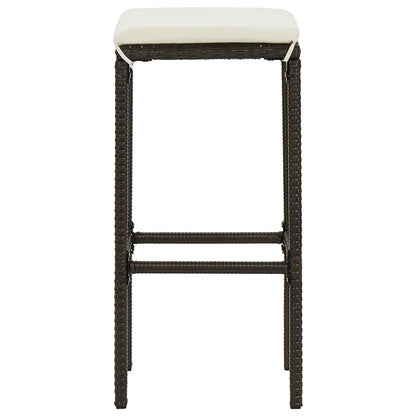 Taburetes De Cocina Con Cojines 4 Uds Ratán Sintético Marrón_3