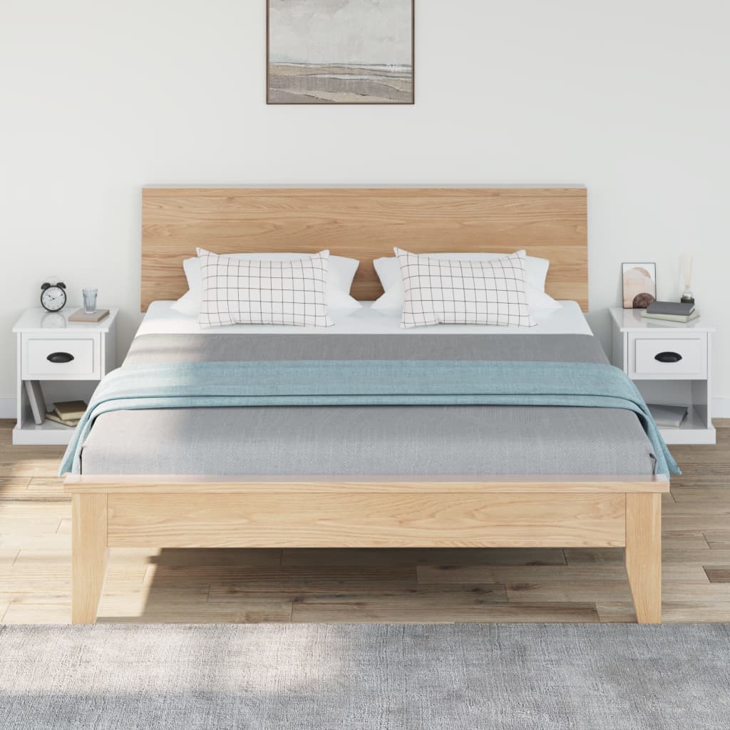 Mesitas De Noche 2 Uds Madera Blanco Brillante 39x39x47,5 Cm_1