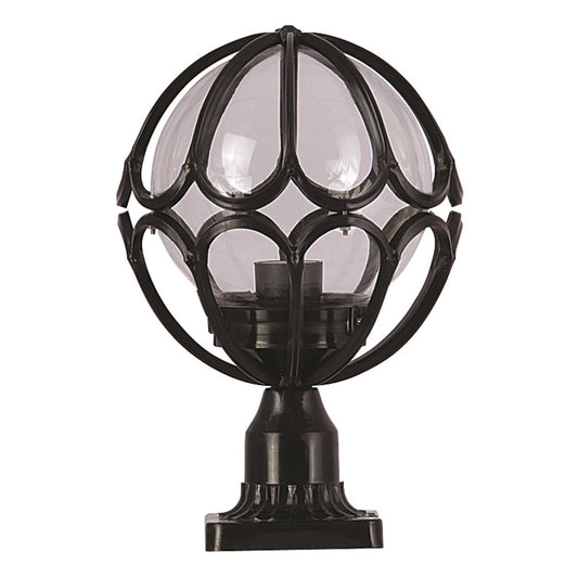 Aplique De Suelo Para Exterior, Abs , Negro, 23x23x38, Casquillo E 27 Max 60 W_0