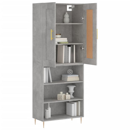 Aparador Alto Madera Contrachapada Gris Hormigón 69,5x34x180 Cm_2