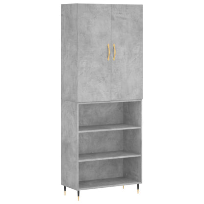 Aparador Alto Madera Contrachapada Gris Hormigón 69,5x34x180 Cm_1