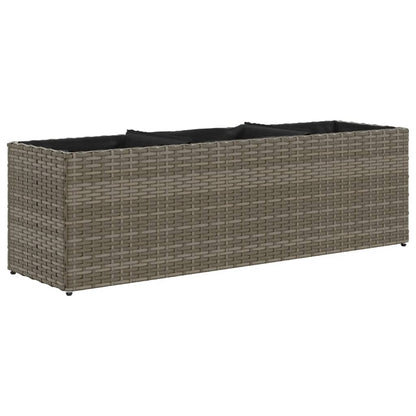 Jardineras Con 3 Maceteros 2 Uds Ratán Pe Gris 105x30x32 Cm_4